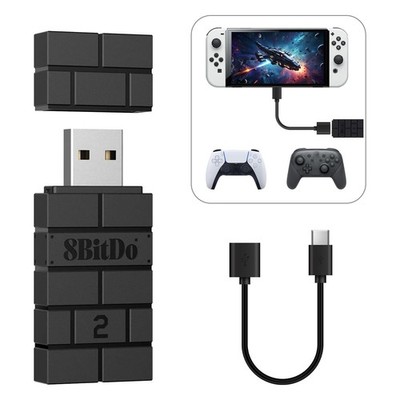 8BitDo USB Wireless Adapter 2 Bluetooth Adapter für Switch/2 Windows 10 PS
