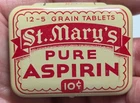 NOS St Mary’s Aspirin Tin Pocket Size Full St Louis Missouri Vintage