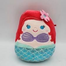 Squishmallow Ariel Little Mermaid Plush Stuffed Animal Toy 8" Pink Flower Disney