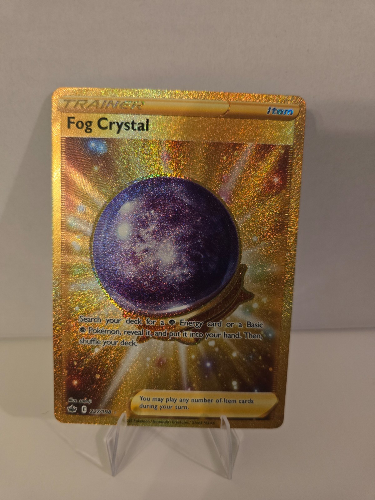 Pokémon Fog Crystal 227/198 Chilling Reign Gold Secret Rare Trainer Item M - NM