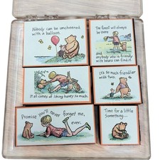 Disney Classic Vintage Winnie the Pooh-isms Set of 6 Foam Mounted Rubber Stamps