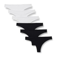 Tanga Damen 6Er-Pack Mikrofaser Schwarz/Weiß Gr. 40 Amazon Essentials