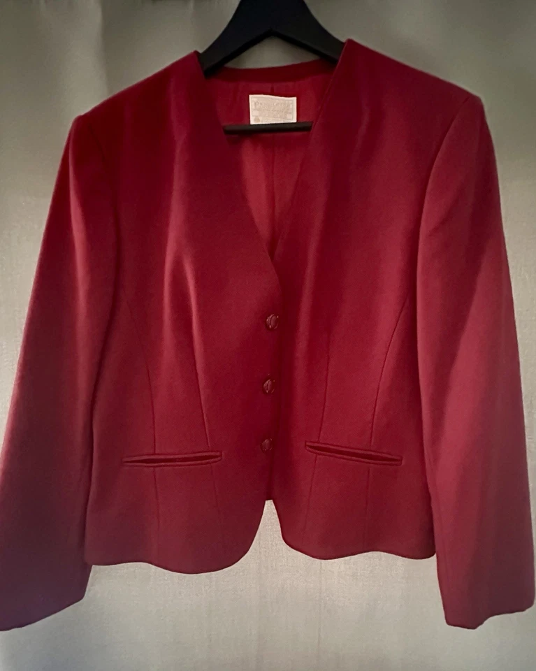 Chaqueta Blazer Pendleton Para Mujer 100% Lana Forrada Roja Hecha en EE. UU. Talla 18 De Colección Foto 2 de 4