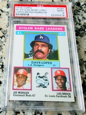 DAVEY LOPES JOE MORGAN LOU BROCK 1976 Topps Leaders PSA 9 MINT 6xWS Champs RIP🔥