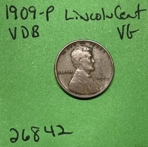 1909-P VDB Lincoln Wheat Cent / Penny 1c Vg Very Good