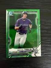 2021 Bowman Chrome Sapphire Green #BCP185 Rockies Michael Toglia /125 MT