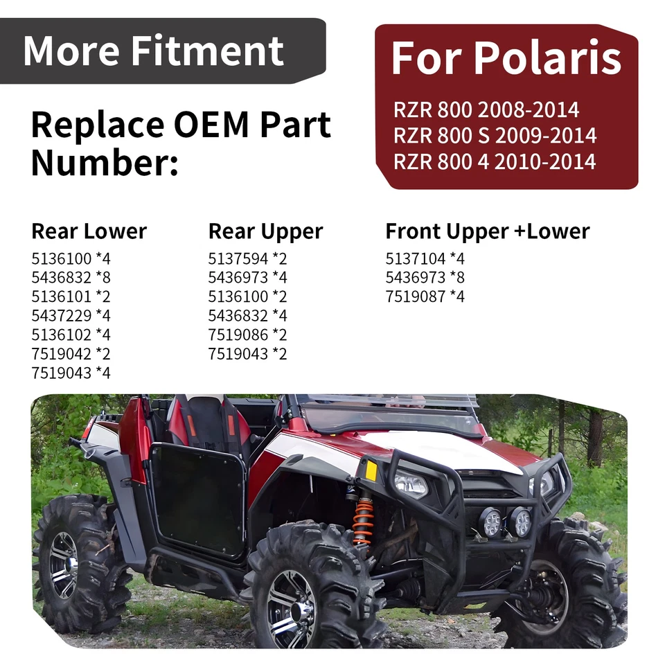 Kit de pernos de buje de brazo en A delantero y trasero de alta resistencia para Polaris RZR 800 S 4 2008-2014 Foto 4 de 4