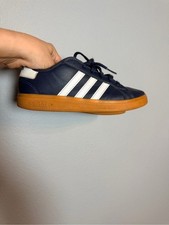 Adidas Kids Grand Court Lifestyle Tennis Shoe Size 3 Navy Blue White Stripe