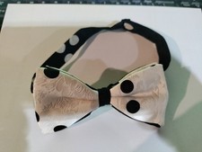 Pre-tied White  Black Polka Dot Adjustable Bow Tie