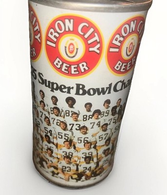 IRON CITY 1975 PITTSBURG STEELERS SUPER BOWL CHAMPIONS - 12 OUNCE EMPTY CAN