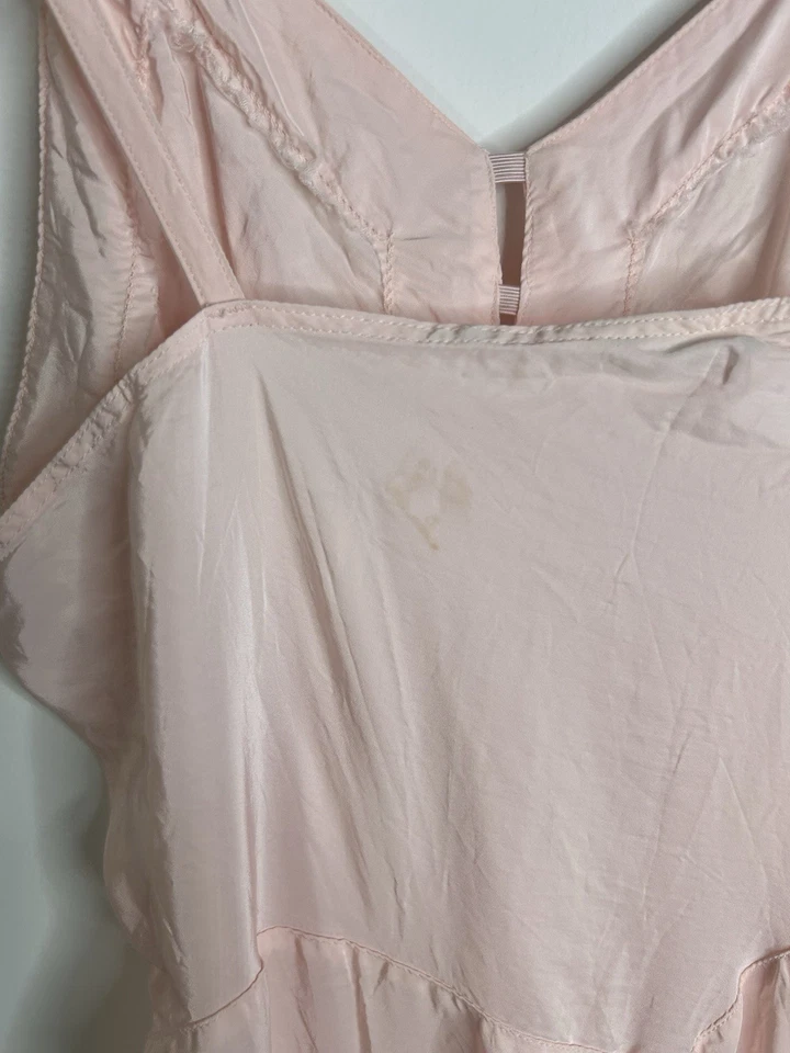 Vintage 1940’s Slip Women’s Pink Lace Bodice Long Lingerie Intimates - Image 4 of 4