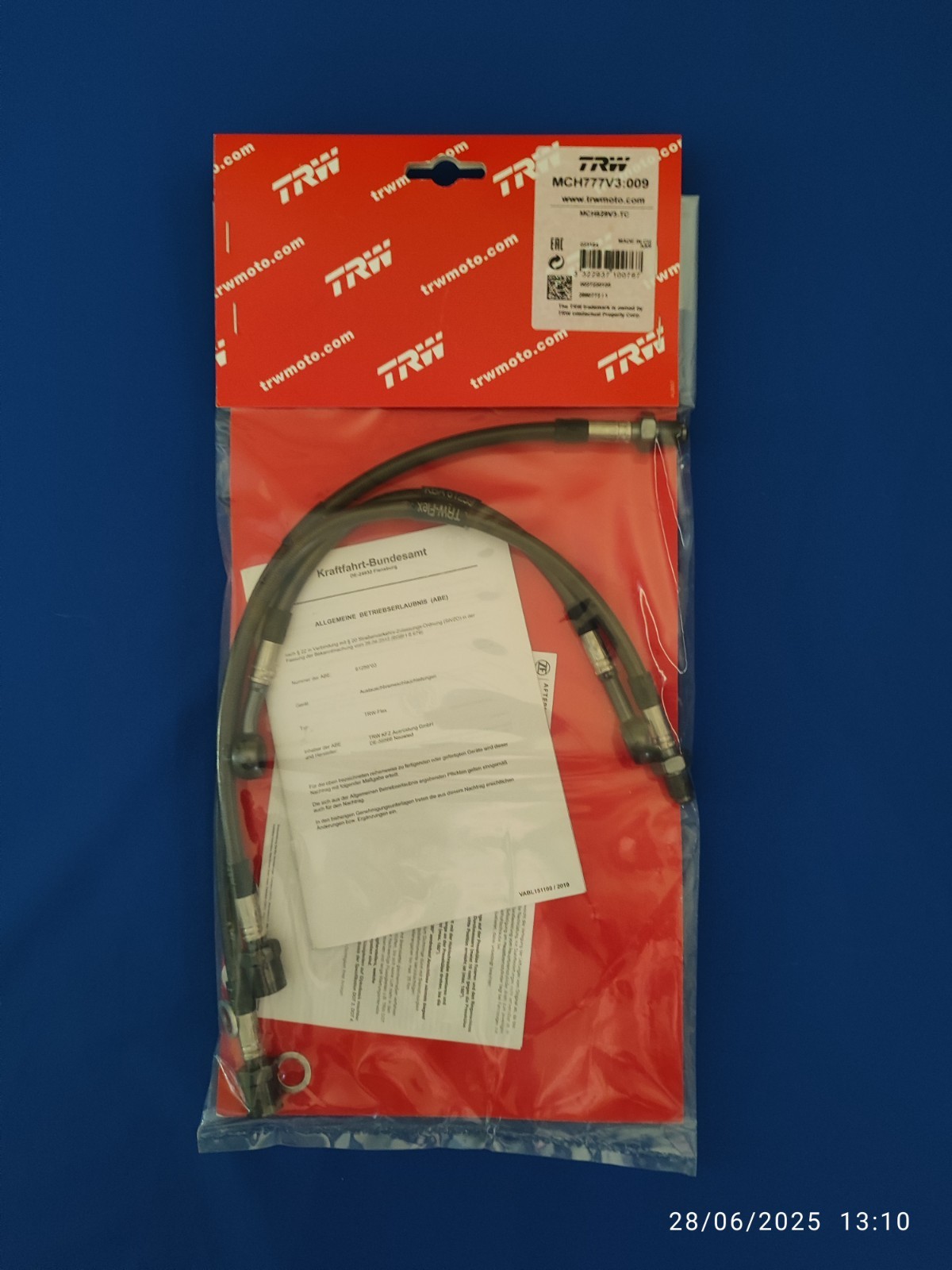Durites freins aviation K100 1983/89 pour supprimer le levier de frein mou
