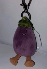Genuine  JELLYCAT Vivacious Aubergine Bag Charm  Amuseable Keyring 
