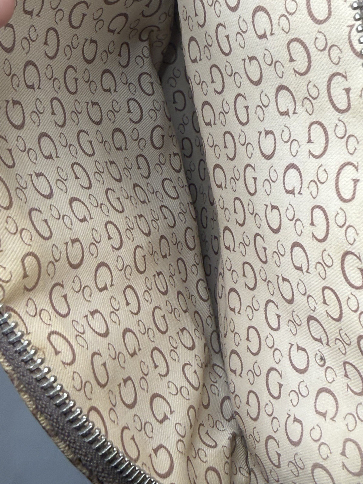 Guess Brown Tan Monogram Pattern Mini Backpack Pu… - image 13