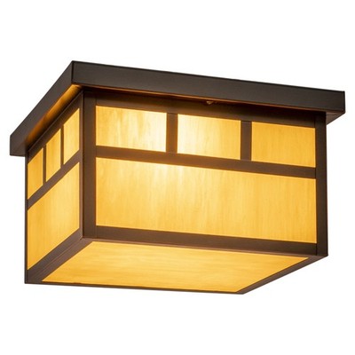 Mission 2-Light Outdoor Ceiling in Mission and Square Style 7 Inches Tall and