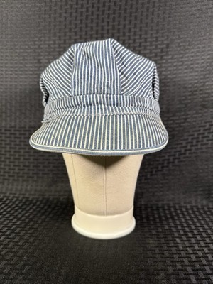 Train Conductors Hat Locomotive Cap Stripes Distressed Broken Brim