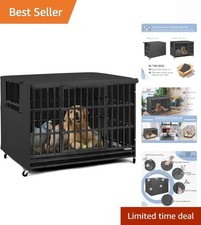 Dog Crate Cover Heavy Duty Polyester Pet Kennel Sunshade Universal Fit for 38...