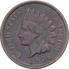 [#639333] United States, Cent, Indian Head, 1906, U.S. Mint, Bronze, EF, KM:90,
