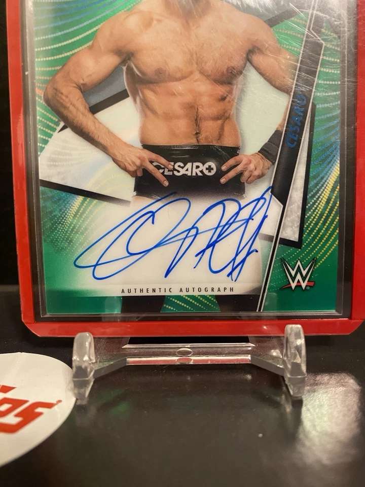 2020 Topps Finest WWE Finest Auto Green Refractor /99 Cesaro #A-CS Auto - Image 3 of 4