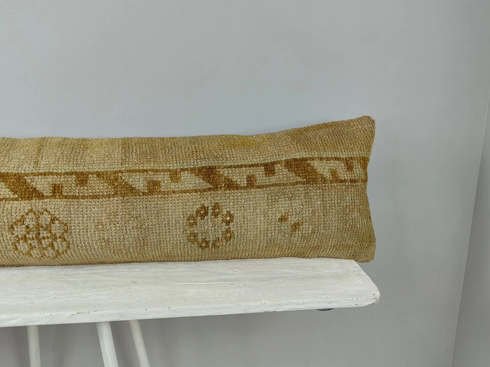 12x48 Turkish Kilim Pillow Cover - Long Lumbar Throw - Vintage Boho Cushion - Image 2 of 4