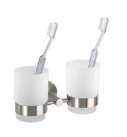 Wenko Zahnputzbecher Mit Halter Duo Mod. Bosio Edelstahl Rostfrei
