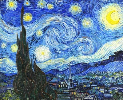 YEESAM ART Paint by Numbers for Adults, The Starry Night Van Gogh 16x20 Inch Linen Canvas
