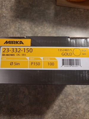Mirka 23-332-150 Gold 5 In. Psa Vacuum Disc P150 10 Boxes 100 Pieces Per Box