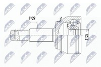 Original NTY Gelenksatz Antriebswelle NPZ-RE-061 FüR Renault