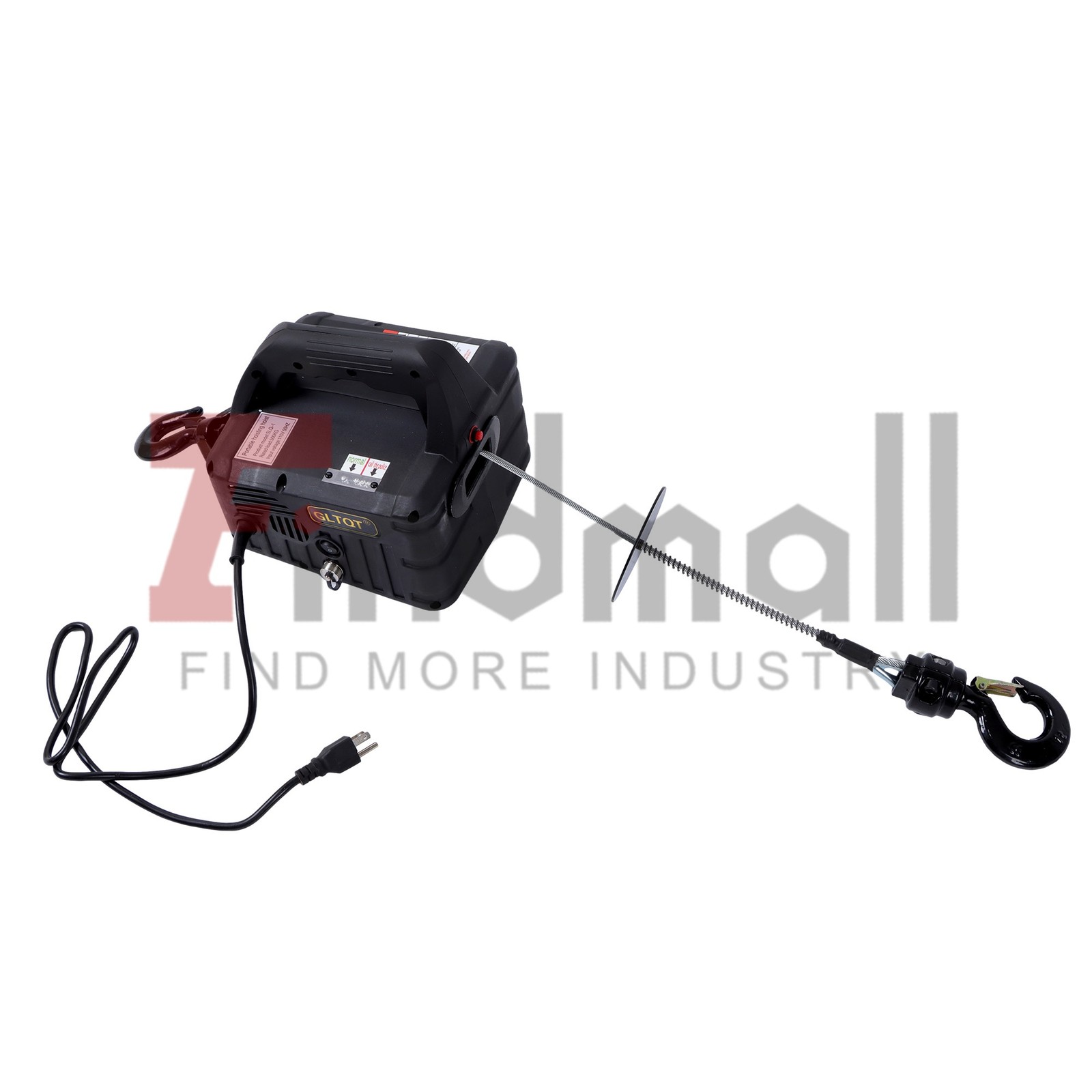 2-in-1 Portable Electric Hoist Power Winch 1100 lbs Wired Remote Control 1500W