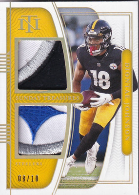 2021 Panini National Treasures NFL ST-DJ Diontae Johnson Gold Crest Patch 8/10