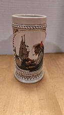Norman Rockwell Ceramarte Brazil Beer Stein Mug The Captain And First Mate Art