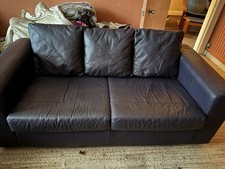Two Black Leather Sofas - Good Condition - Pick Up From Glasgow