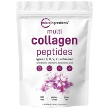 Multi Collagen Peptides, Unflavored, 1 lbs  (907 g)