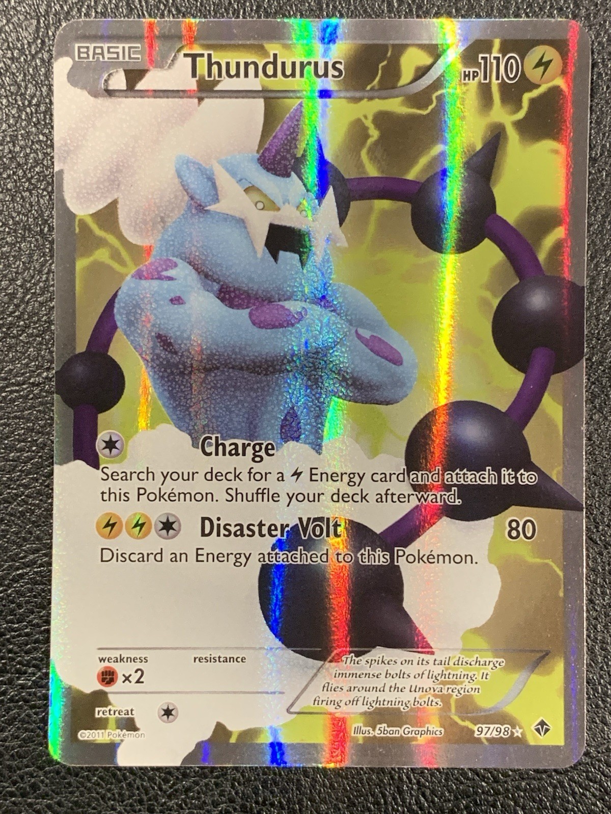 Thundurus 97/98 Emerging Powers Holo Full Art Ultra Rare Pokemon TCG NM