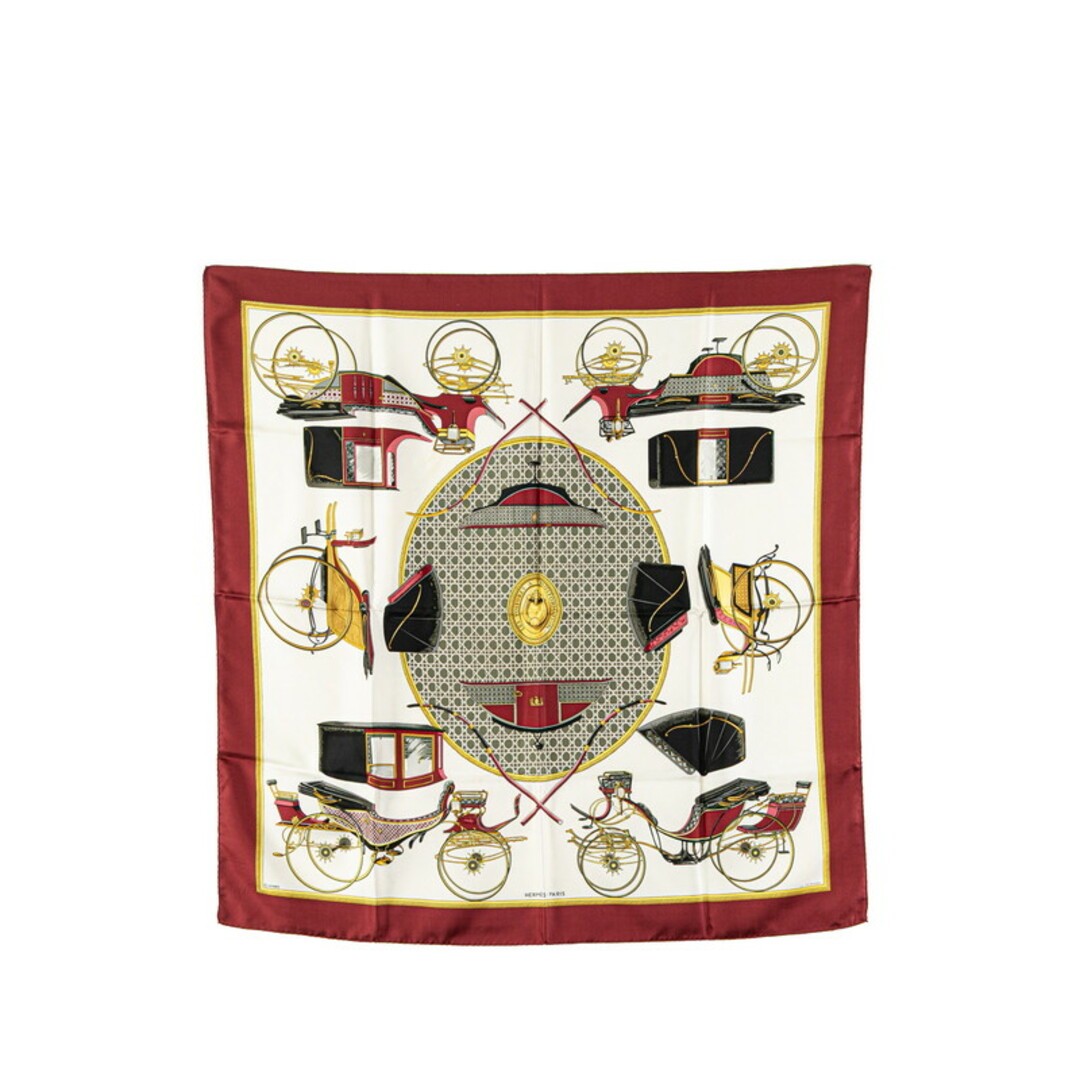 Hermes Carre90 Les Voitures A Transformation Folding Hooded Carriage Scarf Silk