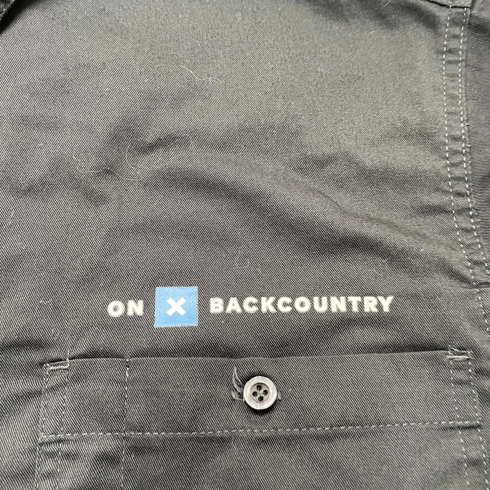 OnX Backcountry Shirt Mens Large Black Short Sleeve Button Down Hiking Graphic - Image 3 of 4