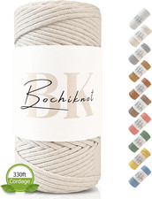 Braided Macrame Cord - 4Mm X 109Yds - Natural Cotton for Wall Hangings  Plant H