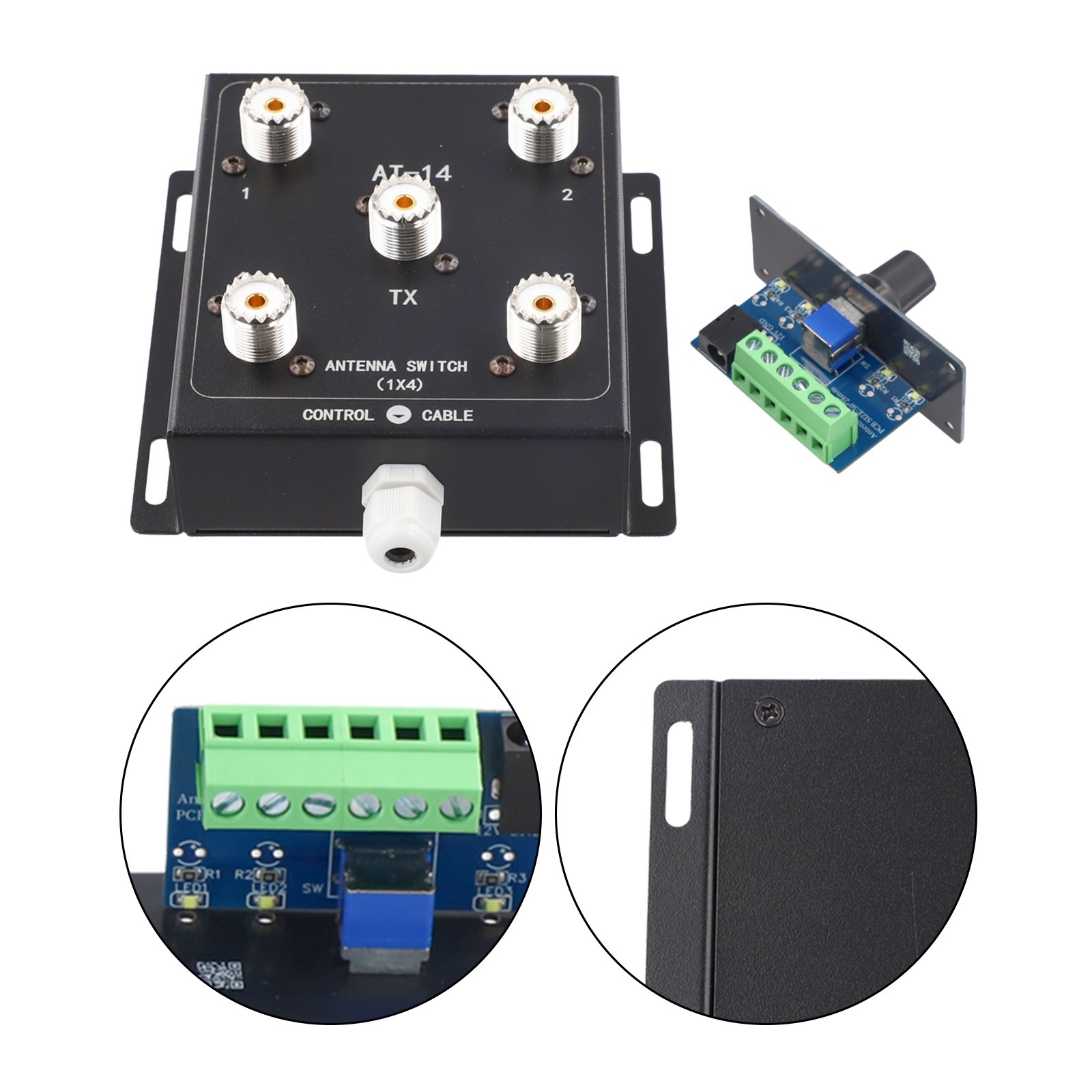 Remote Control Antenna Switch for 4 Inputs and 1 Output with 500W Power Rating