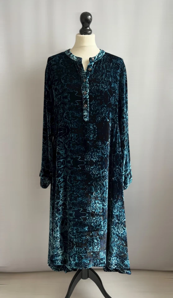 WALL LONDON Beautiful Silk Mix Velvet Relaxed A-Line Dress Size XL 44" Chest - image 2 of 4