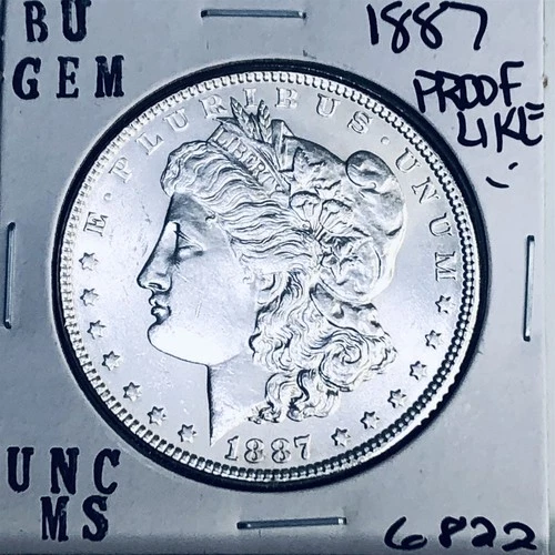 1887 BU GEM MORGAN SILVER DOLLAR UNC MS+++ U.S. MINT RARE COIN 6822