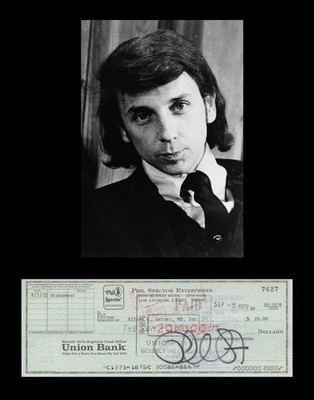PHIL SPECTOR Autographed Signed Check RARE Rock and Roll Document THE BEATLES