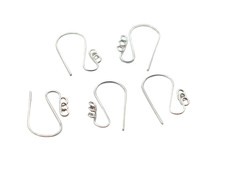 40 Pcs 24X14mm Earring Finding Sterling Silver Plated Ear Wire Components