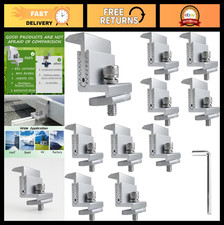 Adjustable Solar Panel End Clamps 10-Pack - Heavy-Duty Aluminum Mounting Bracket