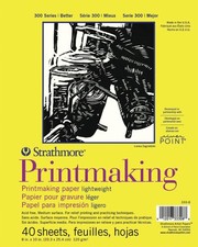 Strathmore 300 Series Printmaking Paper Pad, Glue Bound, 8x10 inches, 40 Shee...