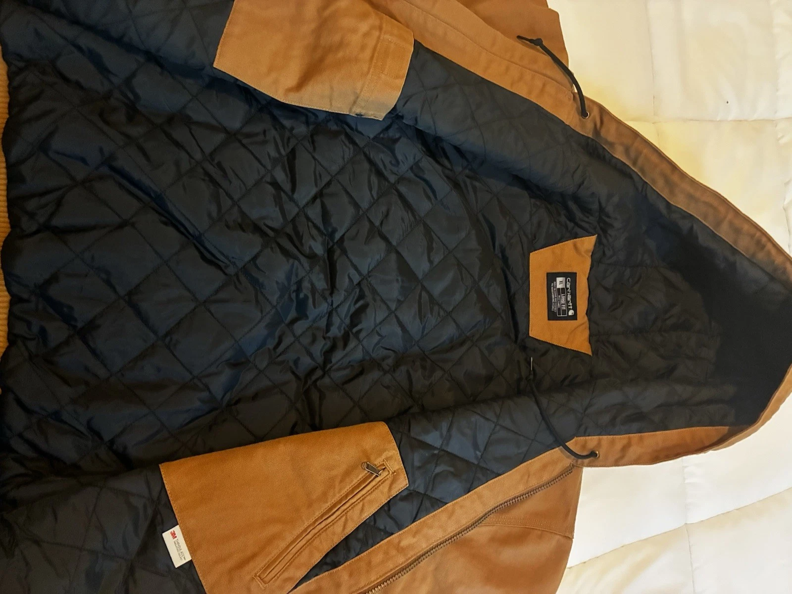 Carhartt J130 Active Jac Washed Duck Thinsulate Hooded Brown Men’s XL Loose image 6