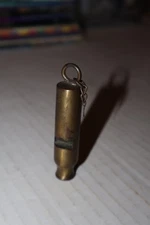 Vintage  Brass Police Whistle 3" Unmarked