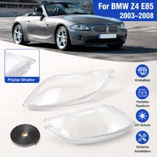 F�r BMW Z4 E85 03-08 Scheinwerferglas Streuscheibe Abdeckung L+R mit Dichtung