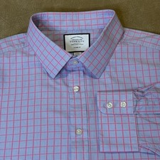 Charles Tyrwhitt Men's Size 19/37 Classic Fit Long Sleeve Button Up Shirt EUC
