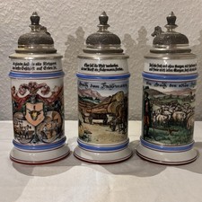 Zunftkrüge RASTAL 1977 Metzger,Schäfer und Fuhrmann mit Zinndeckel, Sammler