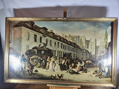 THE ARRIVAL OF THE STAGECOACH RUE NOTRE DAME   AFTER L. L. BOILLY   LARGE PRINT